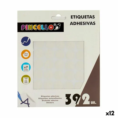 Vista 2 de Etiquetas adhesivas Pincello Blanco Ø 18 mm 17 x 4 x 19,5 cm (12 Unidades)