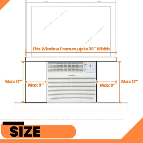 Vista 2 de GCGOODS Paneles de Espuma Aislante para Aire Acondicionado de Ventana de 17" x 9" con Papel de Aluminio, Panel Lateral de Aislamiento Impermeable