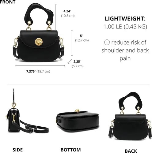 Vista 3 de Scarleton Crossbody Bags for Women, Purses for Women, Satchel Shoulder Bag, Lightweight Gold Chain Crossbody Bag Purse, H2106