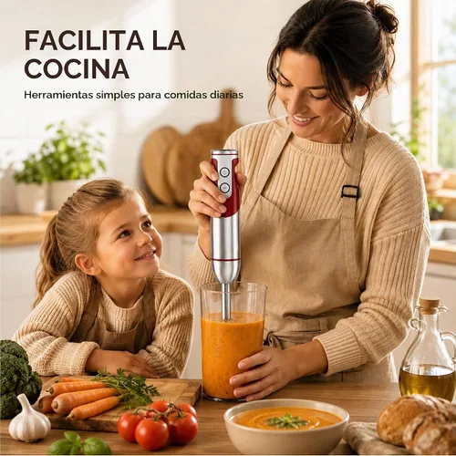 Vista 10 de MegaWise Juego de batidora de mano 3 en 1 con control de velocidad variable, licuadora de inmersión de 400W - Incluye batidor, espumador de leche