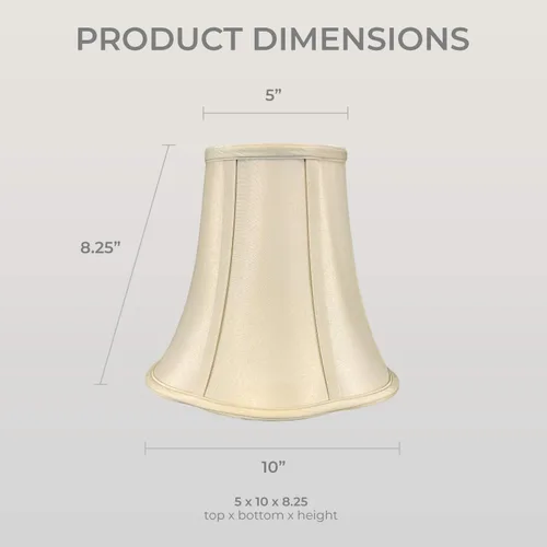 Vista 6 de Royal Designs, Inc. BSO-703-10BG - Pantalla de campana festoneada inferior, 5 x 10 x 8.25, beige