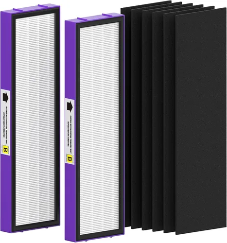 Vista 13 de Filtro B de repuesto HEPA transparente de humo compatible con AC4825 AC4300 AC4800 AC4900 AC4850, 2 filtros HEPA verdaderos y 6 prefiltros de carbón