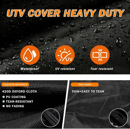 Vista 2 de UTV Cover Waterproof Heavy Duty for Kawasaki Teryx KRX4 1000 4 SEAT, 2-6 Seater All Weather Side by Side Cover Outdoor Storage All-Season Dust