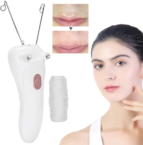 Vista 2 de Ejoyous Depiladora eléctrica de hilo de cejas de cara, carga USB, máquina de depilación de hilo de algodón, mujeres niñas damas