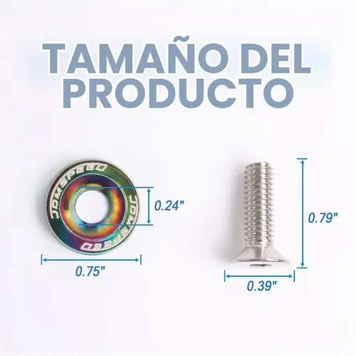 Vista 4 de JDMSPEED Kit de 20 Piezas de Arandelas de Guardabarros de Aluminio Billete CNC Cromado Neo para Vestir el Compartimento del Motor