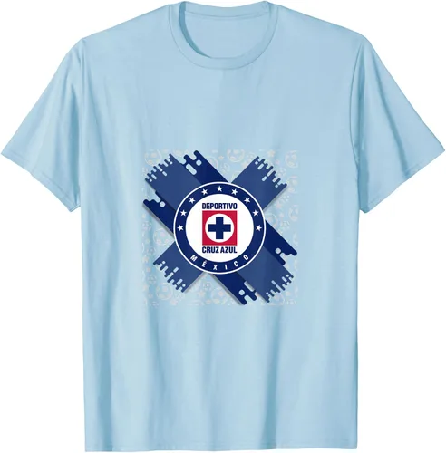 Vista 52 de Camiseta con logotipo de CAZ, Azul / Patchwork, S