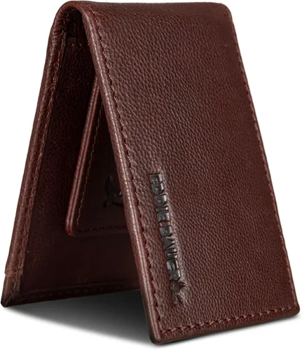 Vista 7 de Eddie Bauer Men's Rugged Leather Bifold Wallet Money Clip RFID Protection ID Window Genuine Leather EDC