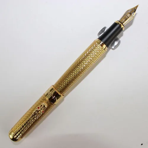 Vista 2 de Gullor Jinhao 1200 Pure Golden - Pluma estilográfica mediana