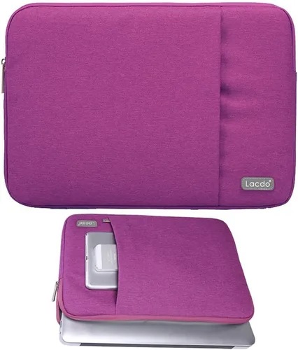 Vista 2 de Funda Lacdo de 11 a 15 in con tela impermeable para Macbook Air Pro, Púrpura