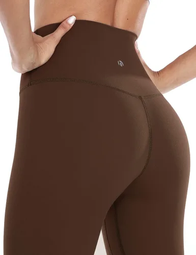Vista 4 de HeyNuts Leggings extra largos EssentialWork Out para mujer, cintura alta, control de abdomen, pantalones de yoga de 31 pulgadas
