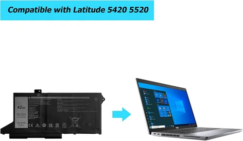 Vista 4 de [Nuevo] WY9DX 42Wh Batería de repuesto para laptop Dell Latitude 5420 5520 Precision 15 3560 Series P137G P137G001 P104F P104F001 P104F002 RJ40G