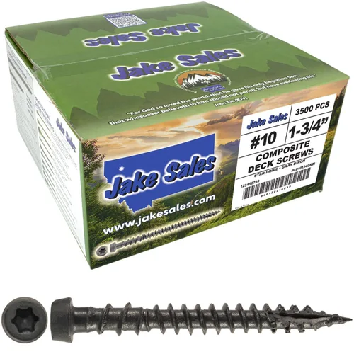 Vista 13 de #10 x 1-3/4" Graystone - Tornillo de madera recubierto exterior de madera Torx/Star Drive Head - Compatible con madera AQC (1 libra ~ 130 tornillos)