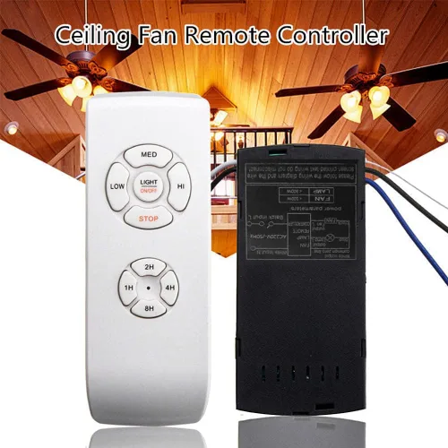 Vista 5 de Kit universal de control remoto para ventilador de techo, control remoto inalámbrico y kits de receptor para lámpara, ventilador de techo 3 en 1
