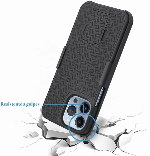 Vista 3 de Fingic Funda compatible con iPhone 13 Pro Max con clip para cinturón