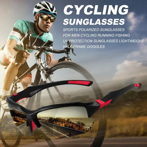 Vista 6 de Paquete de 4 lentes de sol deportivos polarizados para mujeres y hombres, protección UV, para correr, ciclismo, pesca, al aire libre