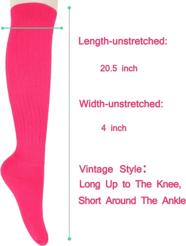 Vista 3 de Benefeet Sox Calcetines holgados para mujer y niña, calcetines largos de punto apilados, divertidos calcetines de los años 80 y 90, calcetines