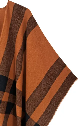 Vista 120 de Moss Rose Chal de viaje para mujer, capa tipo poncho de frente abierto para otoño e invierno