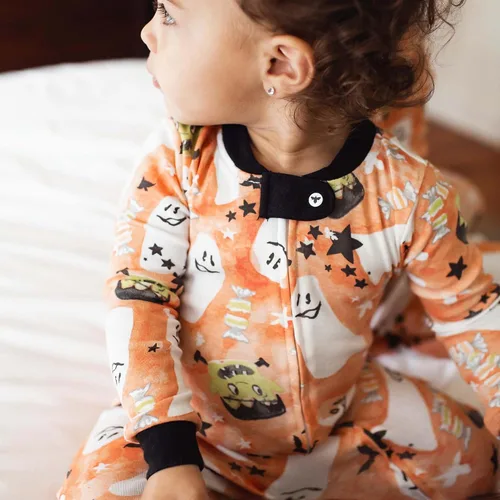 Vista 12 de Burt's Bees Baby Pijama para bebé niña, 100% algodón orgánico, pijama de una pieza, overol diagonal con cremallera, ajuste cómodo