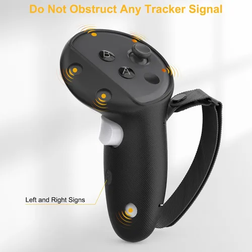 Vista 2 de Controller Grips Cover Compatible with MetaOculus Quest 3, Silicone VR Grip Cover Protector with Battery Opening Cover and Adjustable Knuckle Straps