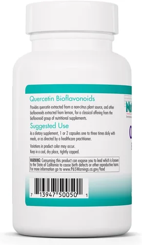 Vista 3 de Nutricology Quercetina Bioflavonoides - Suplemento de quercetina con complejo bioflavonoide limón - Antioxidante y apoyo inmunológico
