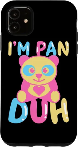 Vista 5 de iPhone 15 Pansexual I'm Pan Duh LGBTQ Bisexual Rainbow Cute Panda Bear Case