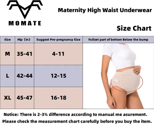 Vista 6 de MOMATE Ropa interior de maternidad sobre golpes de cintura alta cobertura completa ropa de maternidad para mujer