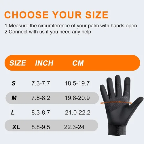 Vista 6 de Thermal Winter Gloves for Men Women, Anti-Slip Waterproof Lightweight Warm Gloves, Touch Screen Gloves for Hiking Running Cycling Driving