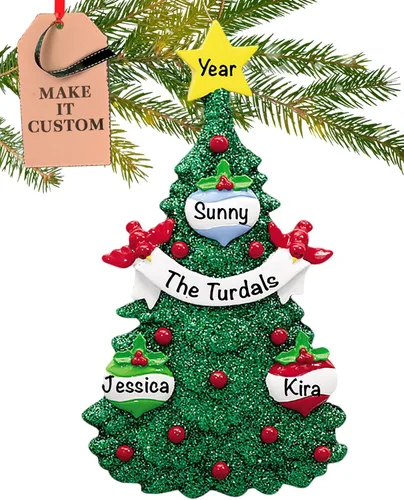 Vista 10 de Adorno Personalizado Grande para Familia de 10 Piezas 2025 Personalización Gratuita en 24h Adornos de Navidad para Árbol Recuerdo