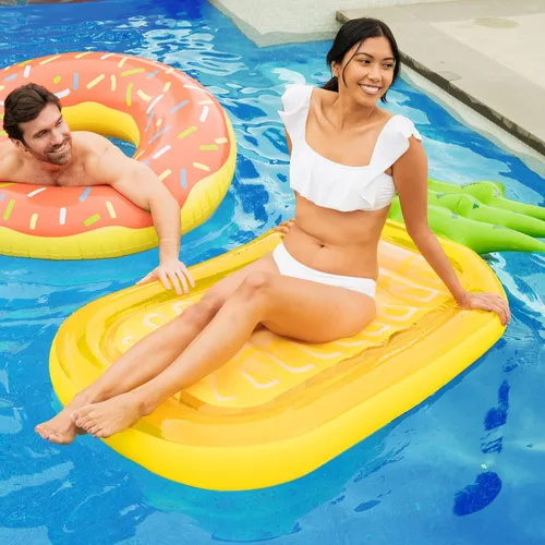 Vista 6 de Greenco Flotador inflable gigante para piscina, flotadores inflables para piscina, balsa inflable para verano, tumbona gigante de piscina