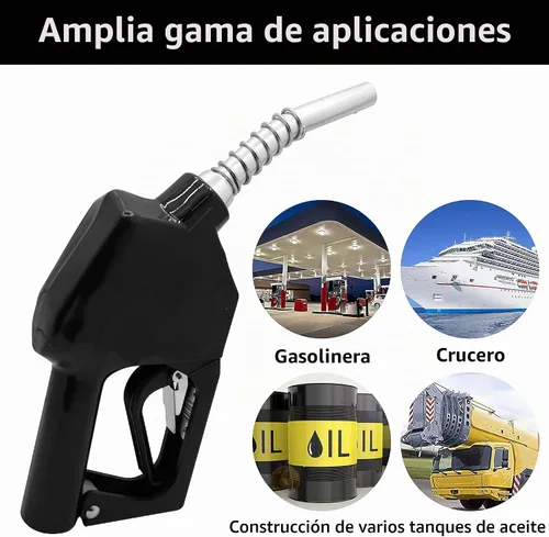 Vista 2 de 11A Negro 3/4 "NPT Boquilla de combustible automática Boquilla de apagado automático Boquilla de bomba de gas Boquilla de flujo máximo 16 GPM con 3