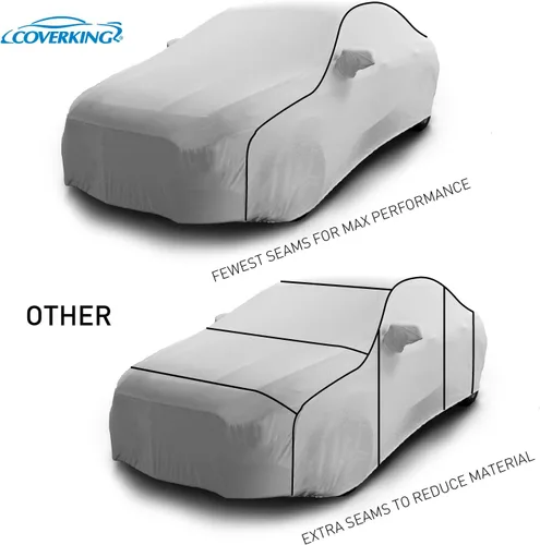 Vista 5 de Coverking Custom Fit cubierta coche para determinados Volkswagen Karmann Ghia Modelos – Satén Elástico, Negro