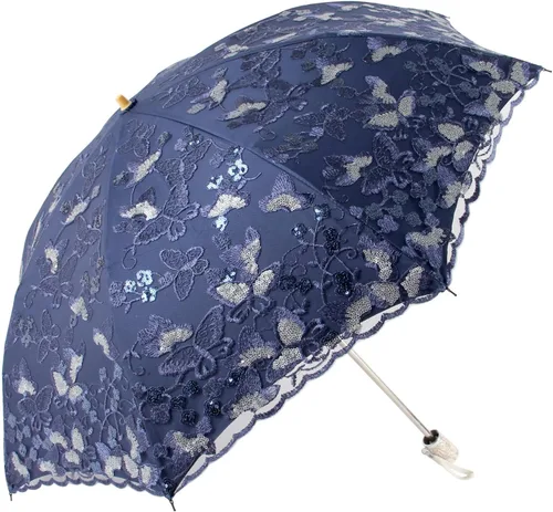 Vista 81 de Honeystore Sombrilla bordada con flor 3D plegable UV con encaje clásico