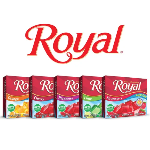 Vista 8 de Royal Mezcla para postre de gelatina de cereza, sin azúcar y sin carbohidratos (12 cajas de 0.32 oz)