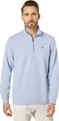 Vista 7 de vineyard vines Suéter con cremallera de un cuarto para hombre Gorra blanca