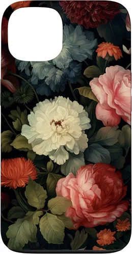 Vista 7 de Vintage Dark Flower Pattern Moody Floral Case for iPhone 16