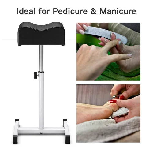 Vista 6 de CHAOEEMY Reposapiés de pedicura, taburete de pedicura de altura ajustable, soporte de pedicura para salón en casa, tatuaje, tecnología de uñas Negro