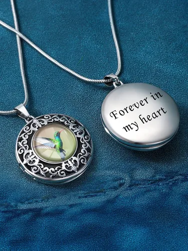 Vista 3 de Farfume Collar de fotos personalizado, joyería de 2 fotos, hermoso colgante para mujeres y hombres, No es una piedra preciosa