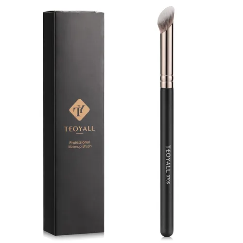 Vista 10 de TEOYALL Cepillo de Contorno para Base Angular, Cepillo Kabuki Sintético para Mezcla de Maquillaje, Ocultación, Aplicación y Pulido con Cosméticos