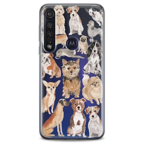 Vista 5 de Funda de TPU compatible con Motorola G9 G8 Plus G7 E20 P40 Z4 Edge 20 G22 Stylus Puppy Girls Flexible Silicona Corgi Animal Mujeres Lindo Pomerania