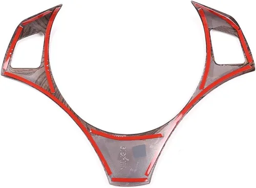 Vista 5 de 4 estilos ABS cromo para BMW E90 serie 3 2005-2012 volante de coche decoración marco ajuste accesorios (grano de madera de pino)