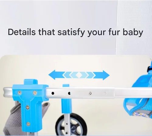 Vista 4 de 4 Wheel Lightweight Aluminum Alloy Pet Dog Wheelchair, Adjustable Dog Wheelchair, Walking Cart for Dogs with Limited Mobility in The Hind Legs