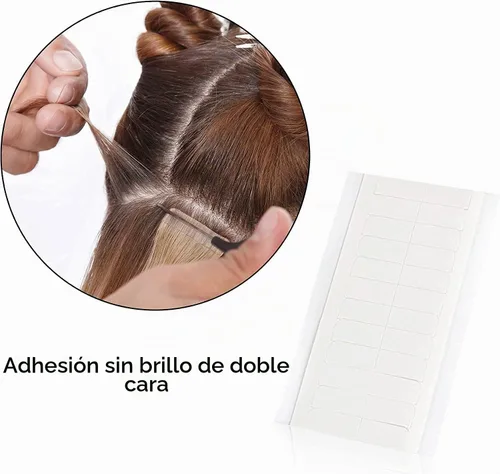 Vista 5 de Beautify - Pestañas de cinta de extensión de cabello sin brillo, cinta de repuesto de doble cara para extensiones de cabello, 120 pestañas por