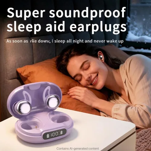 Vista 3 de Auriculares para dormir inalámbricos en el oído, ligeros, mini Bluetooth 5.4, diseño pequeño para dormir, correr, entrenamientos, etc