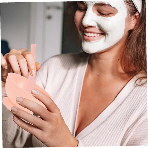 Vista 6 de Juego de 1 juego de mascarillas faciales para mezclar máscaras faciales de silicona, kits de herramientas de mezcla con máscaras faciales, cuenco
