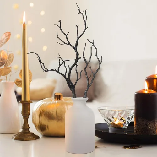 Vista 3 de SEWACC 4 ramas de árbol secas de cornamenta artificial, ramas de plástico con forma de asta de 13.76 pulgadas, ramitas decorativas para plantas