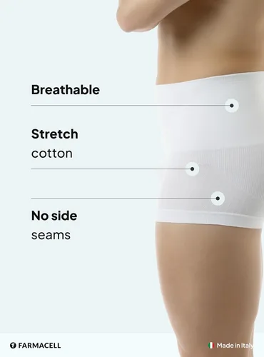 Vista 4 de Farmacell Calzoncillos tipo bóxer para hombre fabricados en Italia, sin costuras, con control de abdomen, cintura alta, levantamiento de glúteos, 402