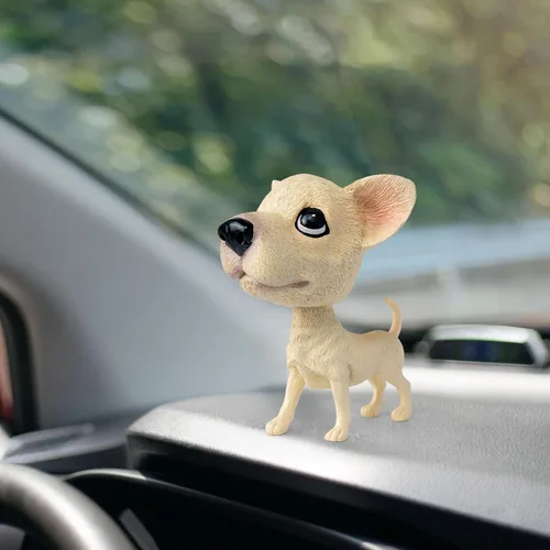 Vista 5 de Bobble Head - Perros para tablero de instrumentos de automóvil, lindas cabezas temblorosas, decoración de automóvil para cachorros (Chihuahua)