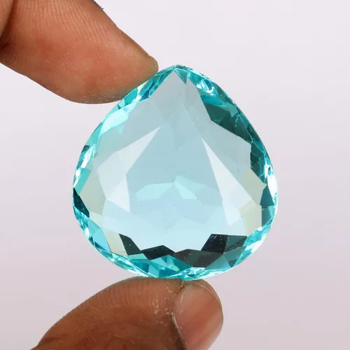 Vista 2 de REAL-GEMS Piedra preciosa suelta de la forma de la mezcla del topacio azul suizo del corte brillante perfecta para la fabricación de la joyería