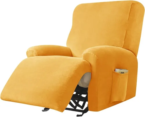 Vista 10 de LazyBoy - Funda para silla reclinable jacquard, fundas elásticas de terciopelo de color liso para sillas reclinables, 4 piezas, protector de muebles