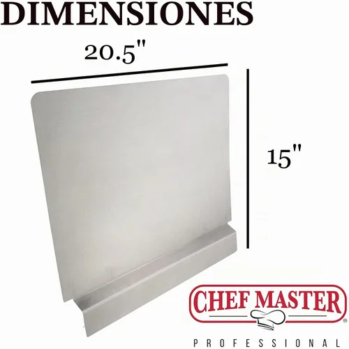 Vista 3 de Chef Master Protector contra salpicaduras para freidora – 20.5 x 15 pulgadas – Detiene salpicaduras de aceite, ajuste universal, pantalla de acero